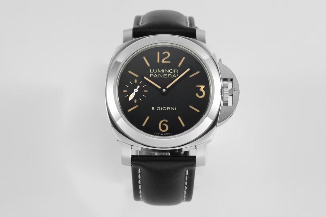 Panerai Luminor Relógio Preto Pele de vitelo Couro vaca