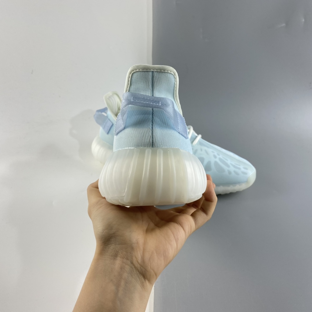 P480 R版 AD Yeezy Boost 350 V2 Mono Pack”Clay”椰子百搭轻便爆米花中底休闲运动慢跑鞋“全透冰蓝”GW2869