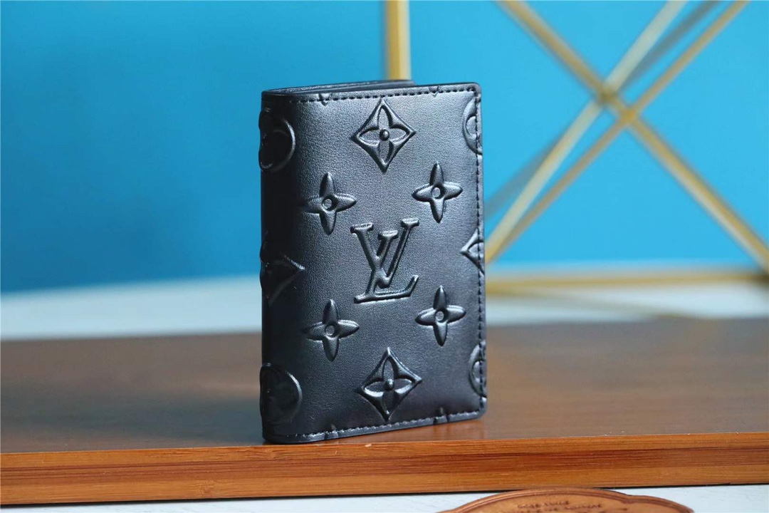 Louis Vuitton Wallet Black Cowhide M80508