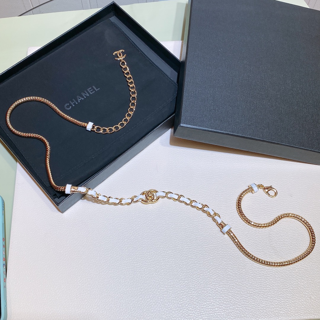 [Chanel Belts]Chanel Gold metal and calfskin brass Luxurious and elegant and e