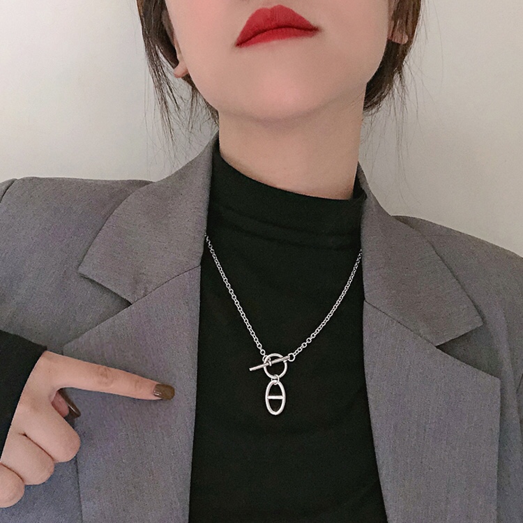 NO:102168,Recommended by the owner, the quality customized version is classic high-end and fashionable, pig nose OT button temperament necklace, Hermes necklace, hermes, necklace19860909店主推荐 品质定制版经典高级感时髦 猪鼻子OT扣气质项链,爱马仕项链,hermes,necklace,Jewelry