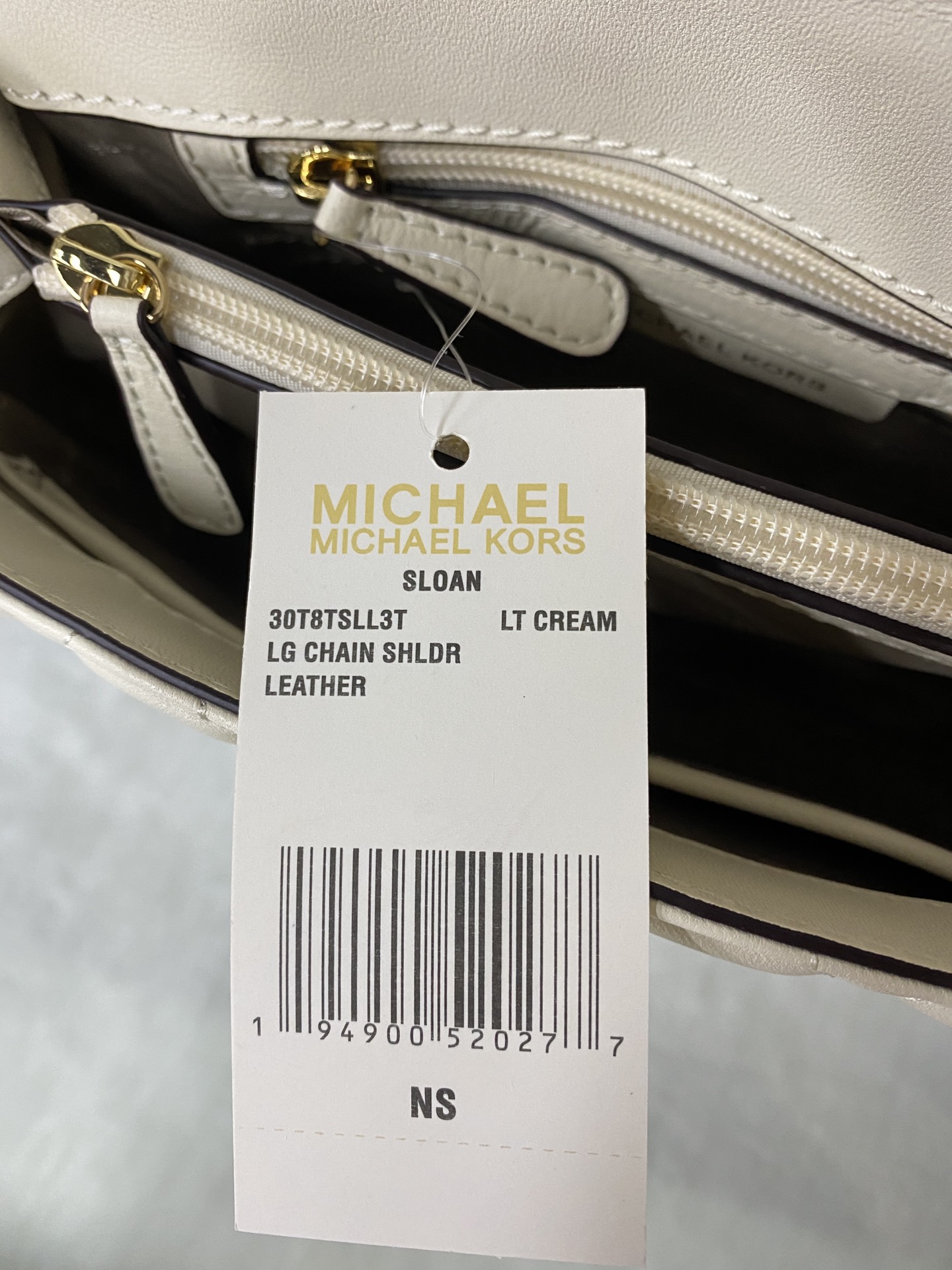 Michael Kors 菱格羊皮奶白中号 mk羊皮链条包 Sloan 系列新品 柔软细腻的羊皮 独具匠心的新锁扣
