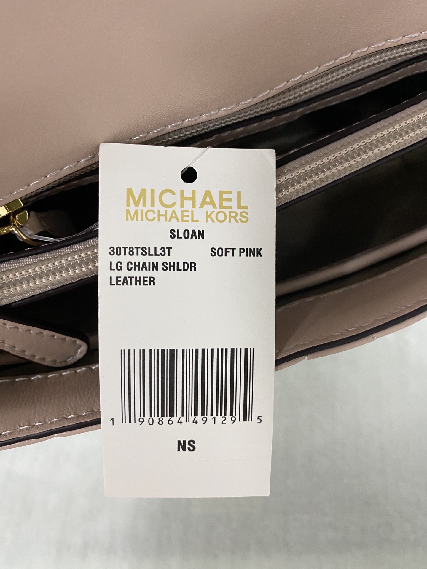 Michael Kors 菱格羊皮粉色中号 mk羊皮链条包 Sloan 系列新品 柔软细腻的羊皮 独具匠心的新锁扣