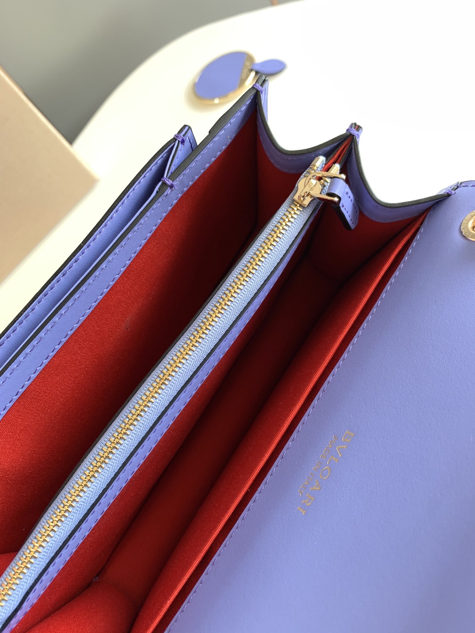 BVLGARI宝格丽小牛皮蛇头双层肩背包290323