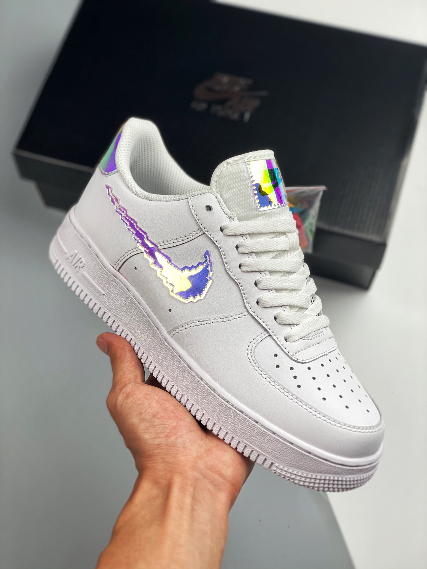 Air Force 1 Low píxeles arcoíris, horma original, cartón original, estilo auténtico de Air Force, enfocado en canales d…