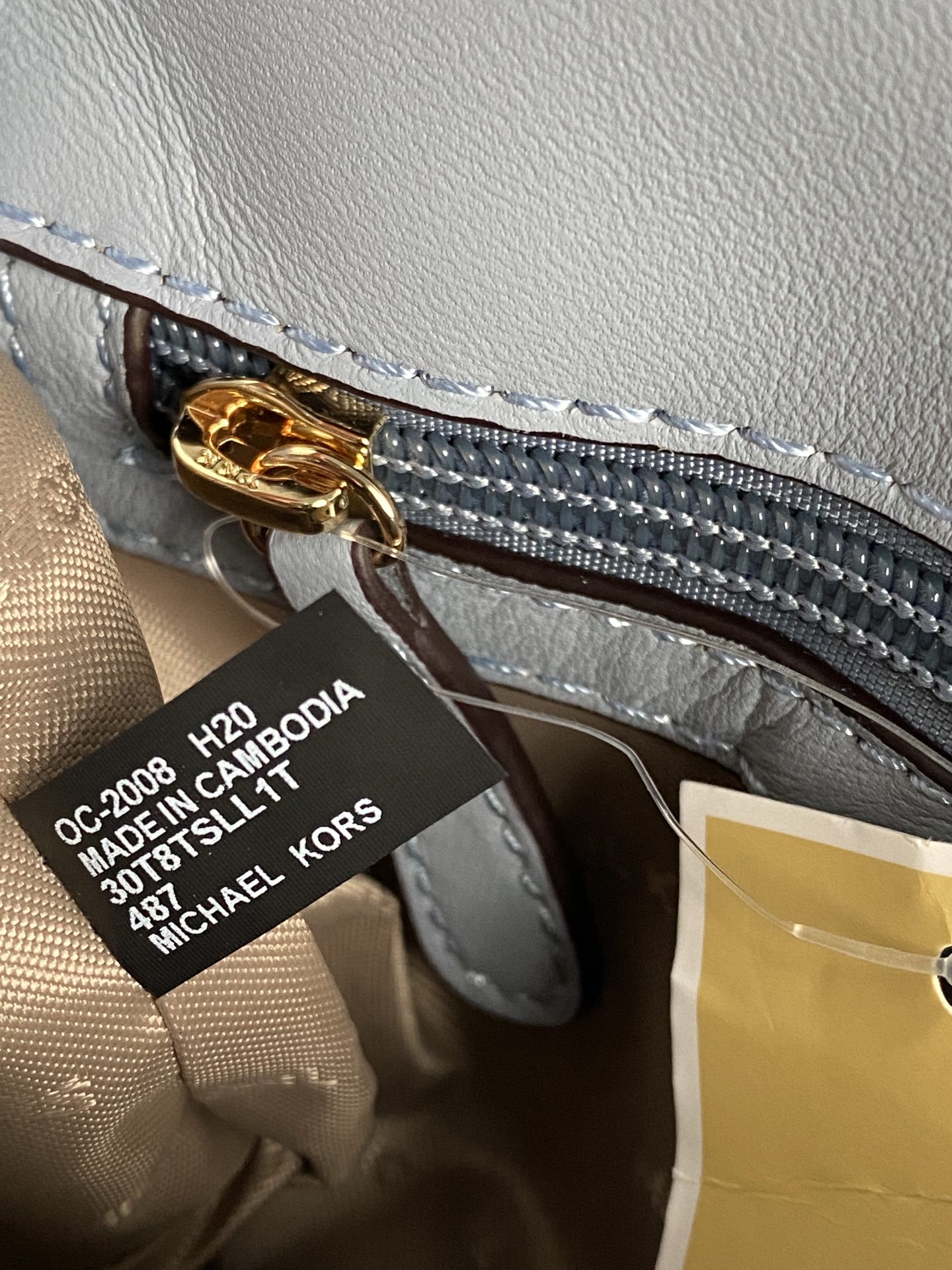Michael Kors mk菱格羊皮小号雾霾蓝链条包 小号新款链条包 Sloan 系列新品 柔软细腻的羊皮