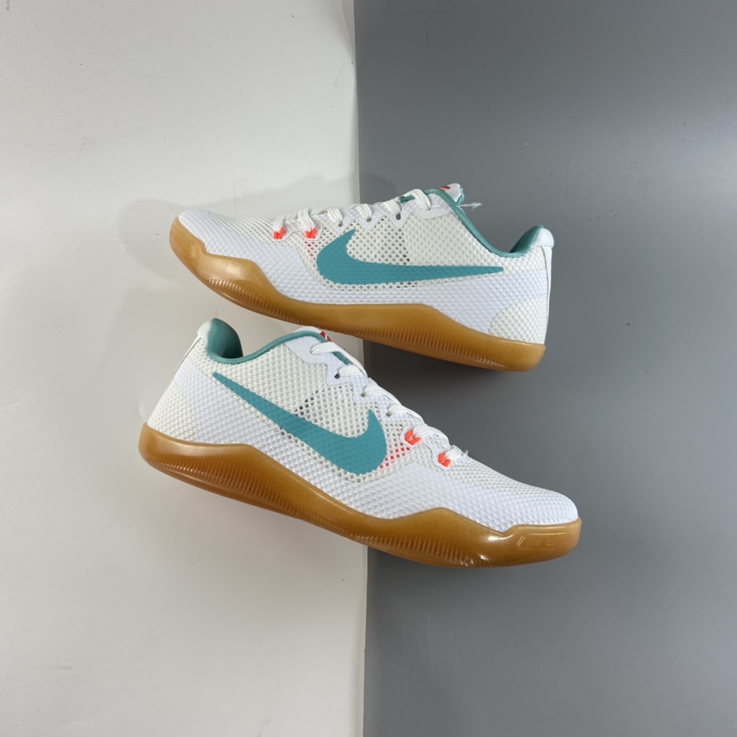 P240 Nike Kobe 11 EM 科比11代篮球鞋运动鞋 白绿色 生胶蒂芙尼绿 836184-103
