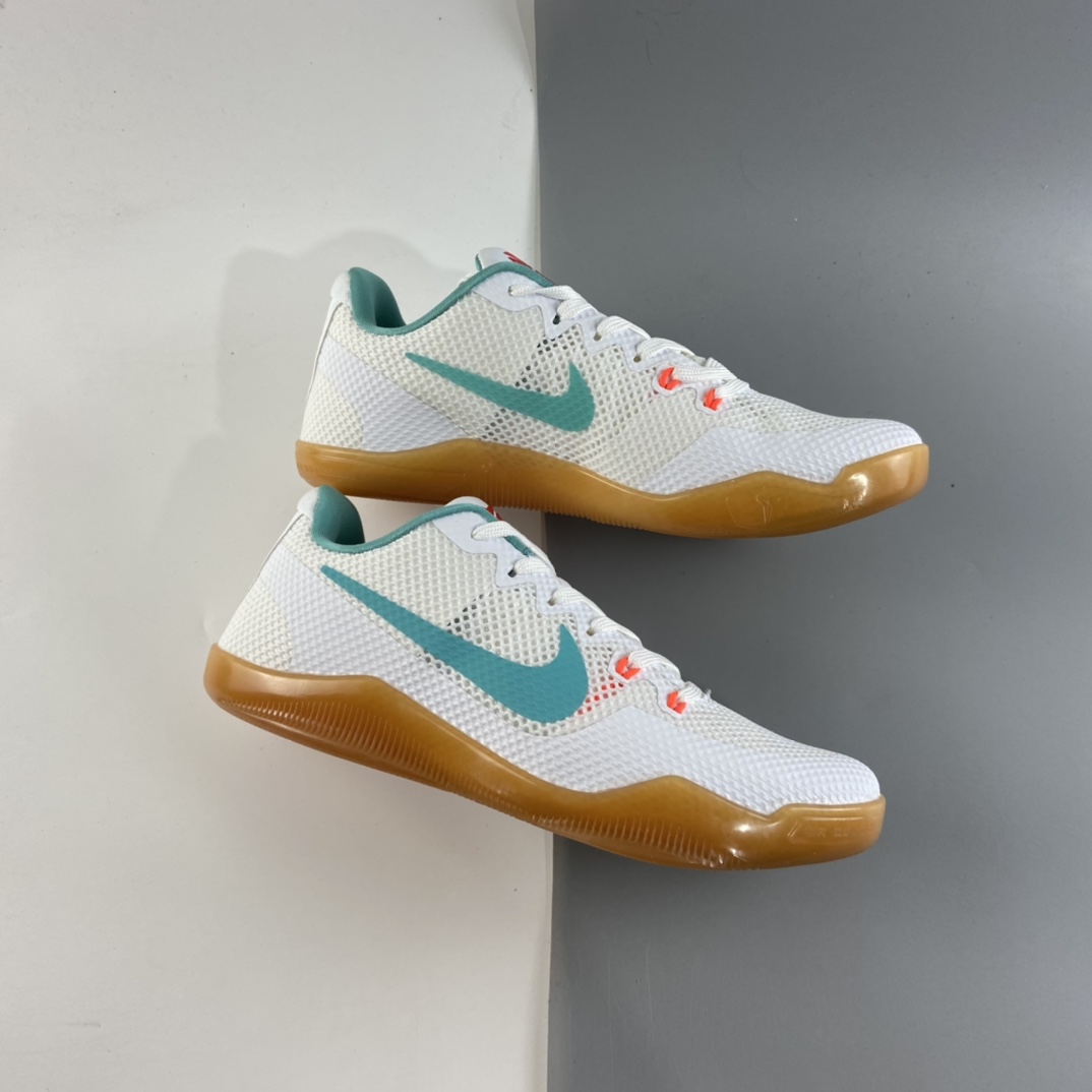 P240 Nike Kobe 11 EM 科比11代篮球鞋运动鞋 白绿色 生胶蒂芙尼绿 836184-103