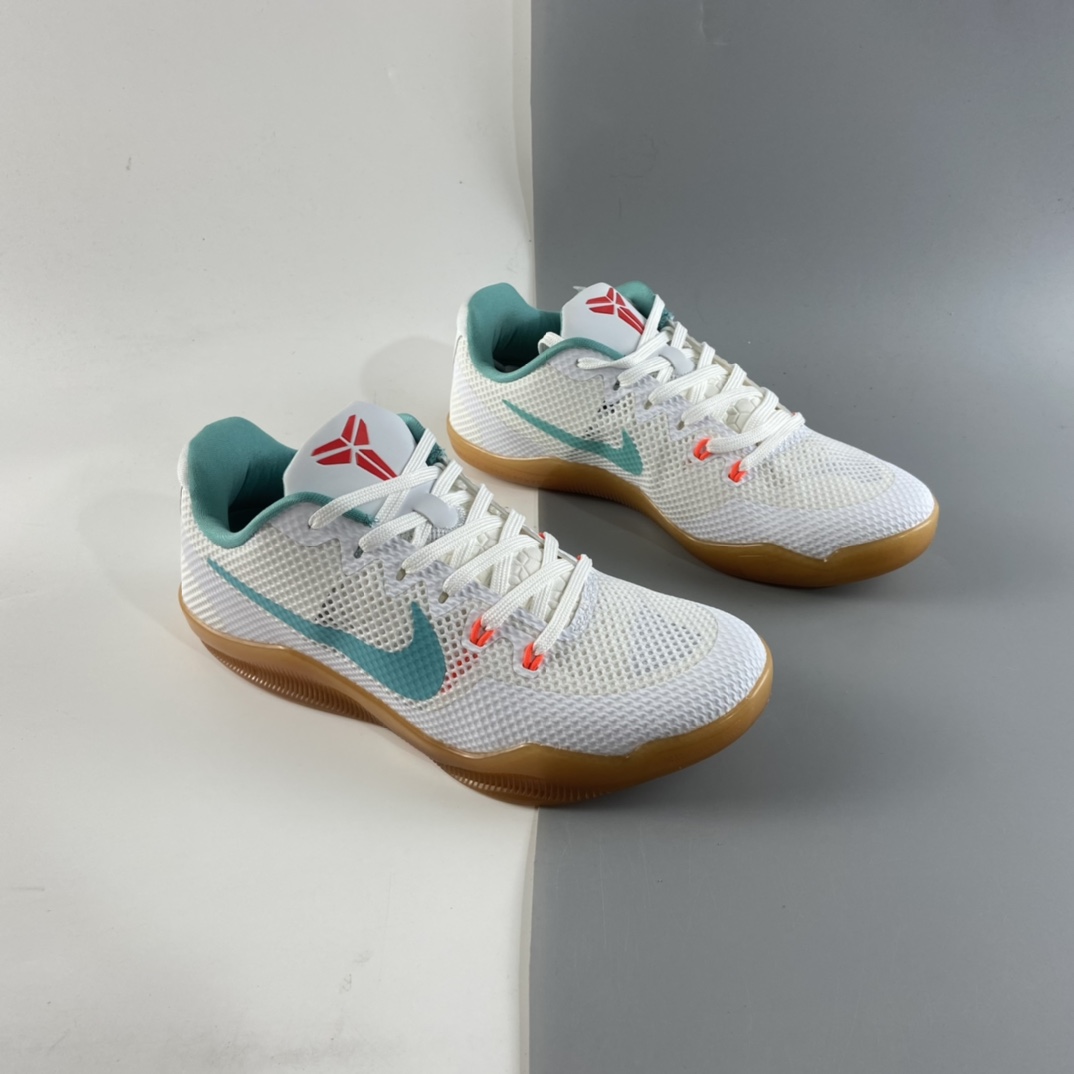 P240 Nike Kobe 11 EM 科比11代篮球鞋运动鞋 白绿色 生胶蒂芙尼绿 836184-103