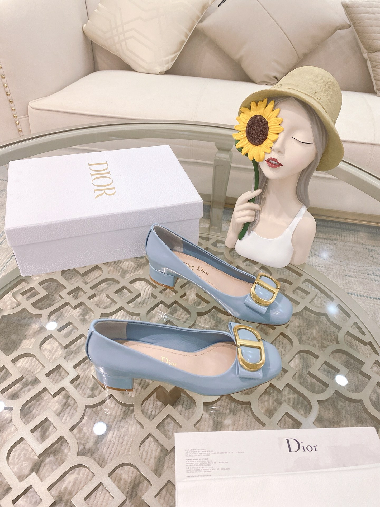 Dior 2022 오트 쿠튀르 메탈 레터 버클 메리제인 슈즈 굽 통굽 리본 스퀘어 토 독점 최초 출시 시장 최고급