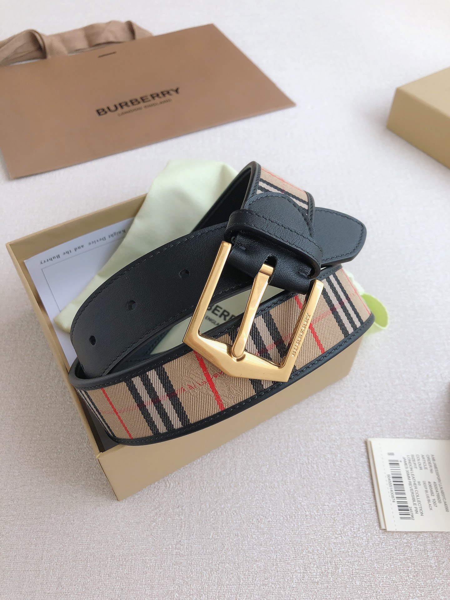 Burberryba Men’s Belts: Classic Leather Series with Fashion Buttons, 3.5 cm Width - 图片 5