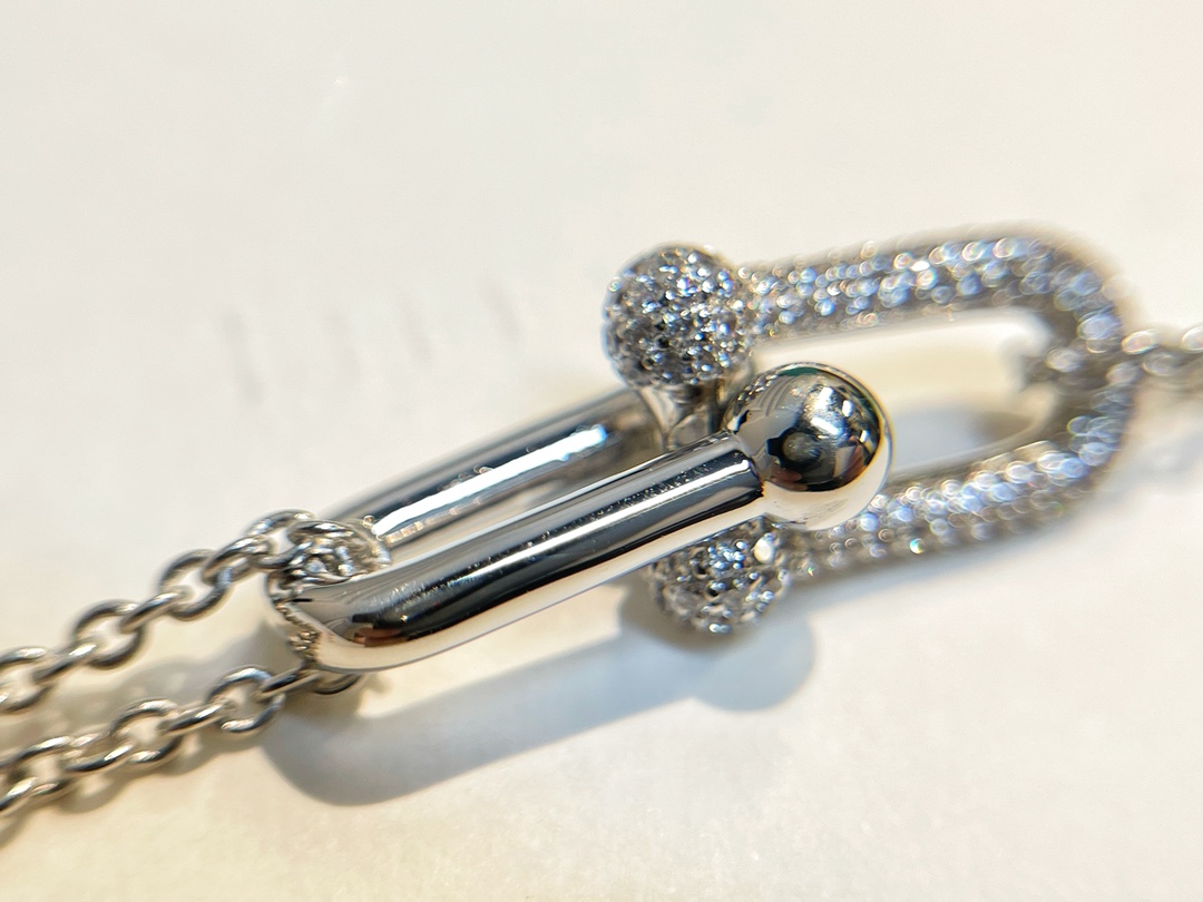 Tiffany&co 蒂芙尼满钻双链环项链