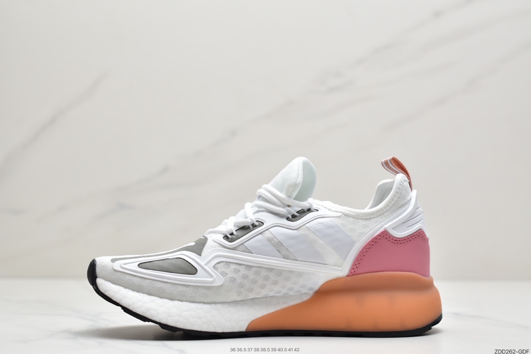 230 阿迪达斯Adidas Originals ZX 2K Boost 全新爆米花缓震休闲运动跑鞋 FZ3900