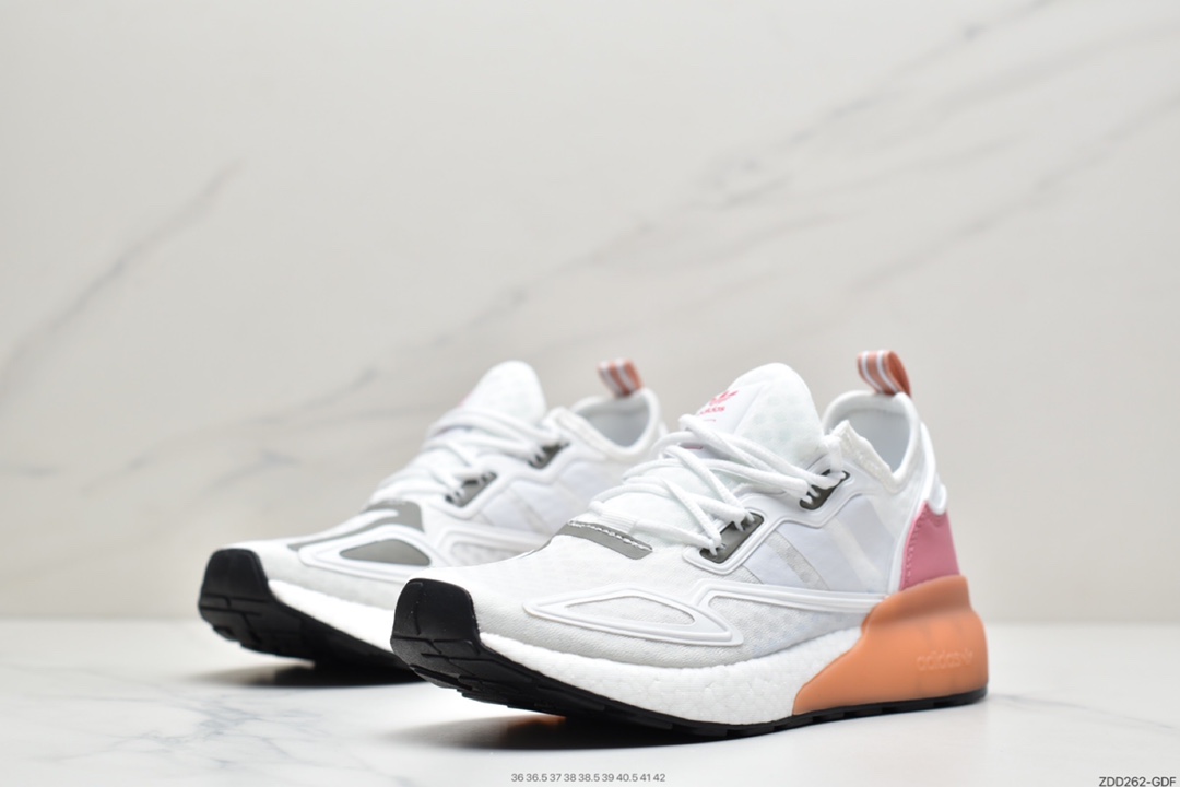 230 阿迪达斯Adidas Originals ZX 2K Boost 全新爆米花缓震休闲运动跑鞋 FZ3900