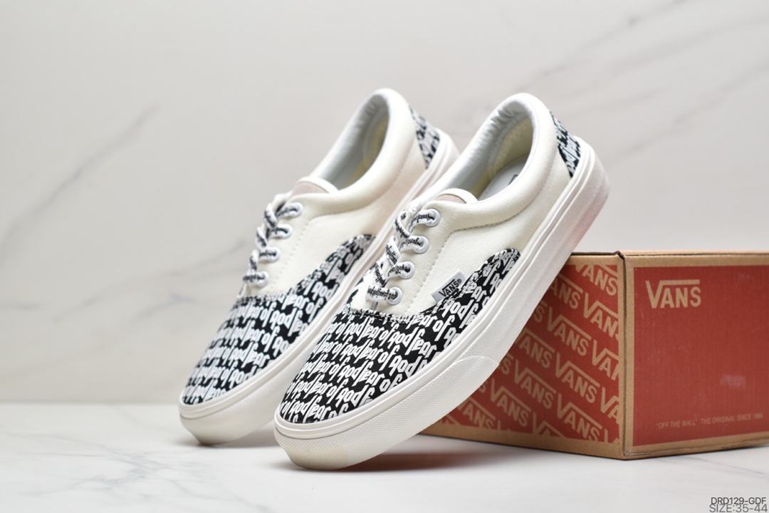 110 Vans Era Crft 棋盘格白红白黑权志龙解构男女板鞋