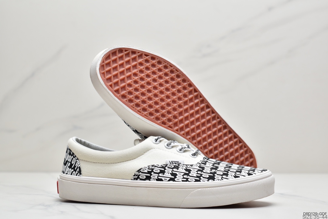 110 Vans Era Crft 棋盘格白红白黑权志龙解构男女板鞋