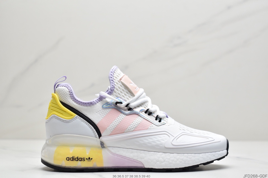 170 阿迪达斯Adidas Originals ZX 2K Boost 全新爆米花缓震休闲运动跑鞋 CQ2768