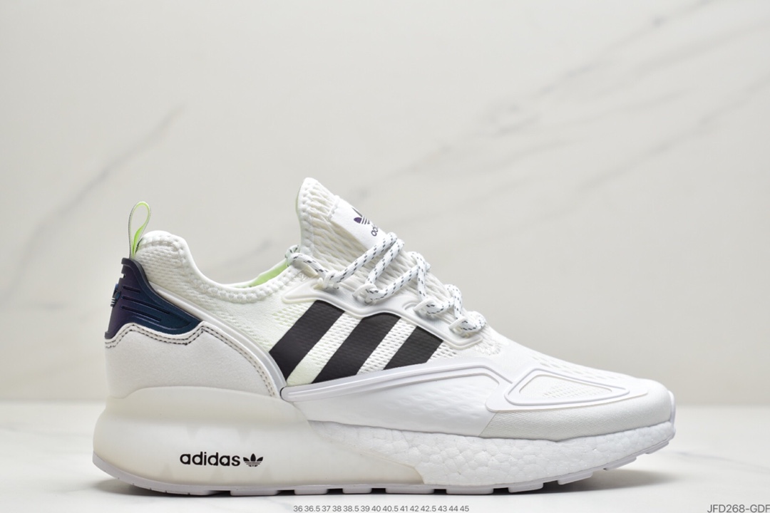 170 阿迪达斯Adidas Originals ZX 2K Boost 全新爆米花缓震休闲运动跑鞋 CQ2768