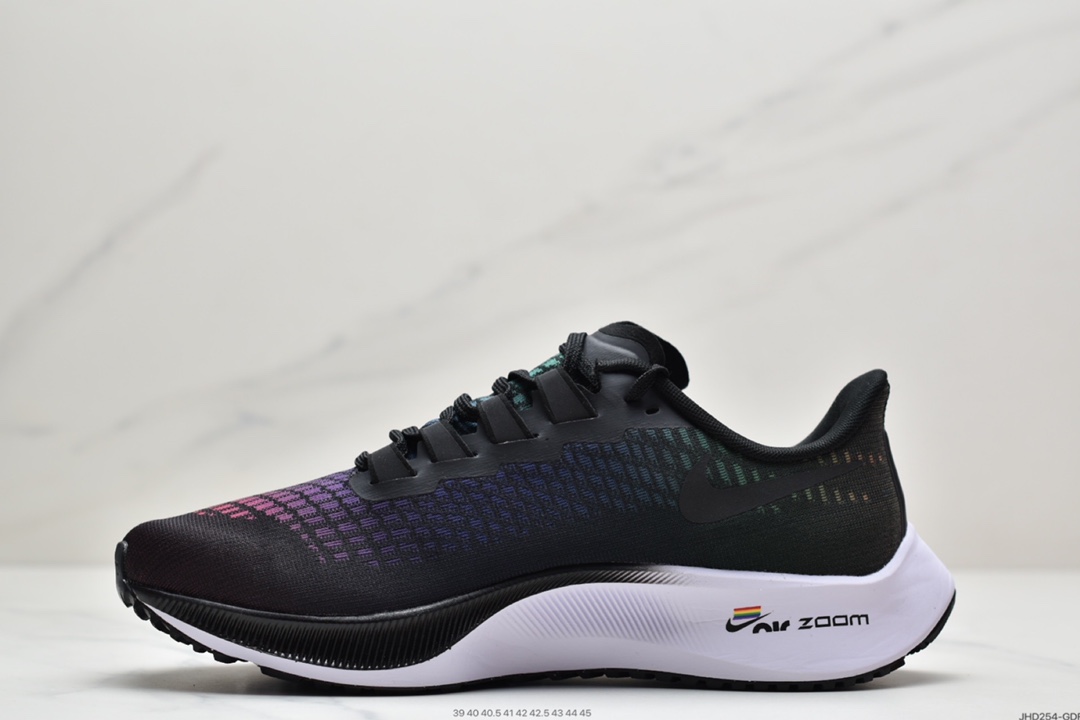 190  NIKE Air Zoom Pegasus 37 Beture飞马黑彩虹缓震跑鞋CZ5923-001