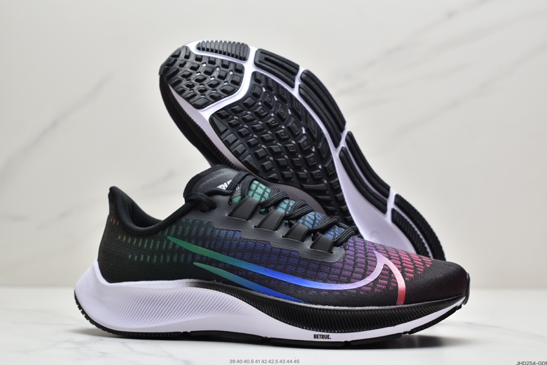 190  NIKE Air Zoom Pegasus 37 Beture飞马黑彩虹缓震跑鞋CZ5923-001