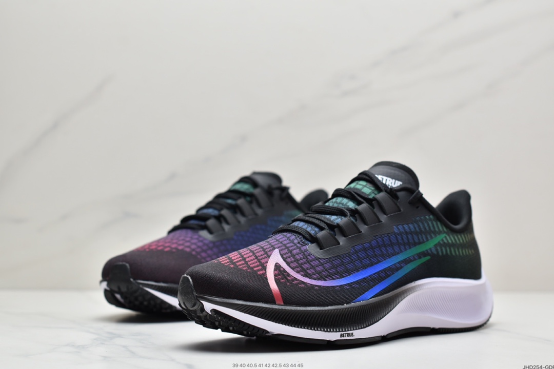 190  NIKE Air Zoom Pegasus 37 Beture飞马黑彩虹缓震跑鞋CZ5923-001
