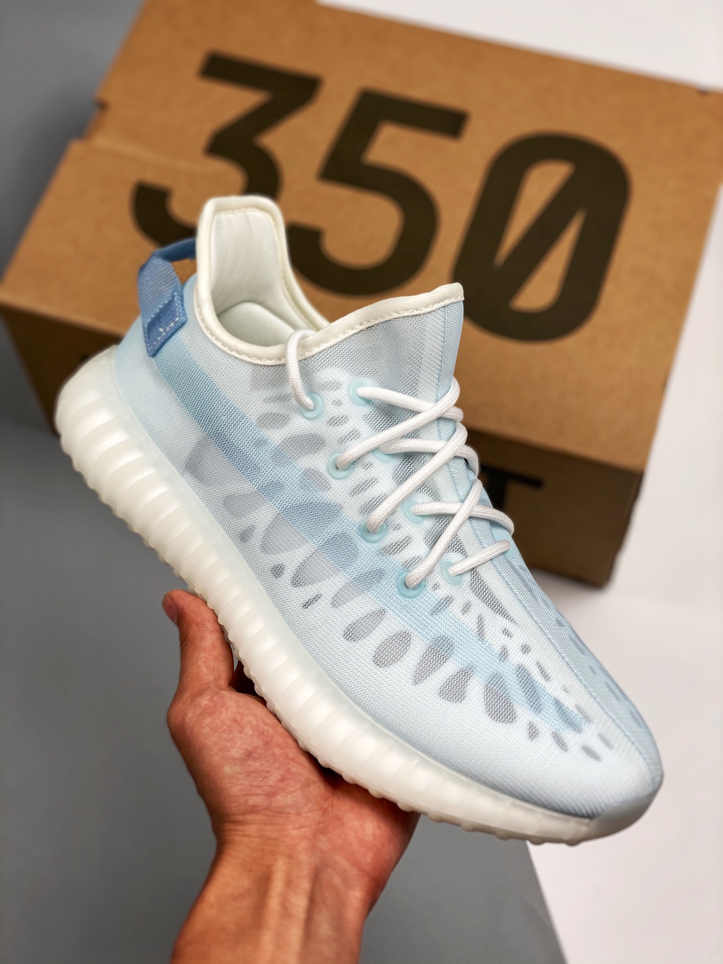 Yeezy Boost 350 V2 "Mono Ice" azul hielo, ¡la mejor relación calidad-precio! Compré la muestra original y los datos a u…
