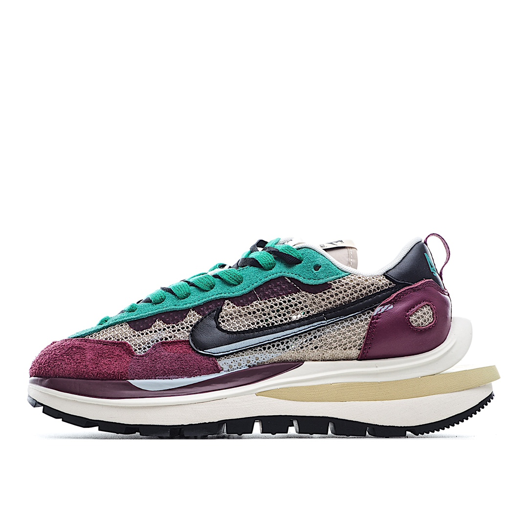 I0 Sacai x NK VaporWaffle 3.0 发售版 原厂配套梭织面 原厂织唛swoosh贝利头层甩纹皮料 鞋身长绒翻毛皮皮料Swoosh 原厂3D立体喷绘工艺目前市场唯一正确中底细节