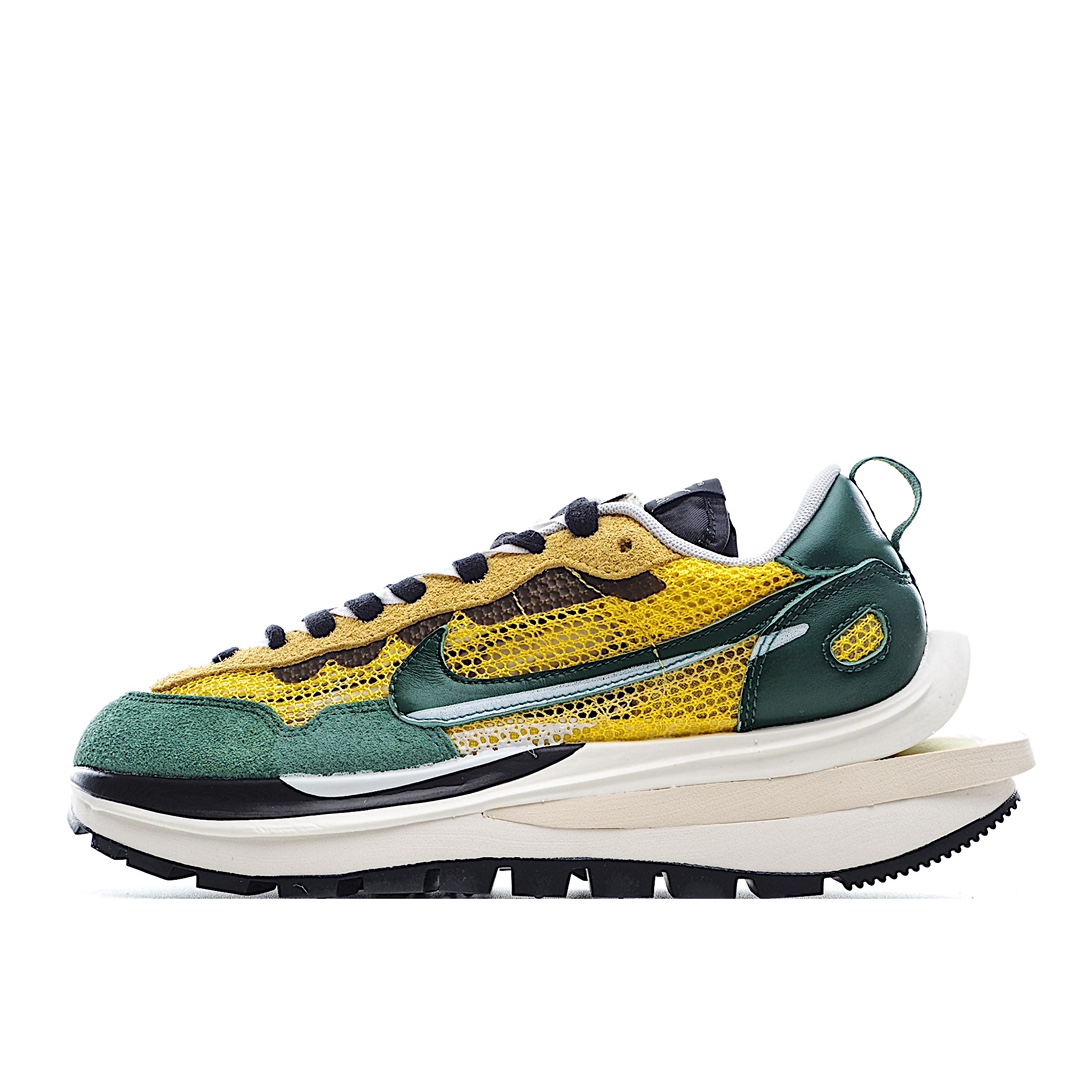 I0 Sacai x NK VaporWaffle 3.0 发售版 原厂配套梭织面 原厂织唛swoosh贝利头层甩纹皮料 鞋身长绒翻毛皮皮料Swoosh 原厂3D立体喷绘工艺目前市场唯一正确中底细节