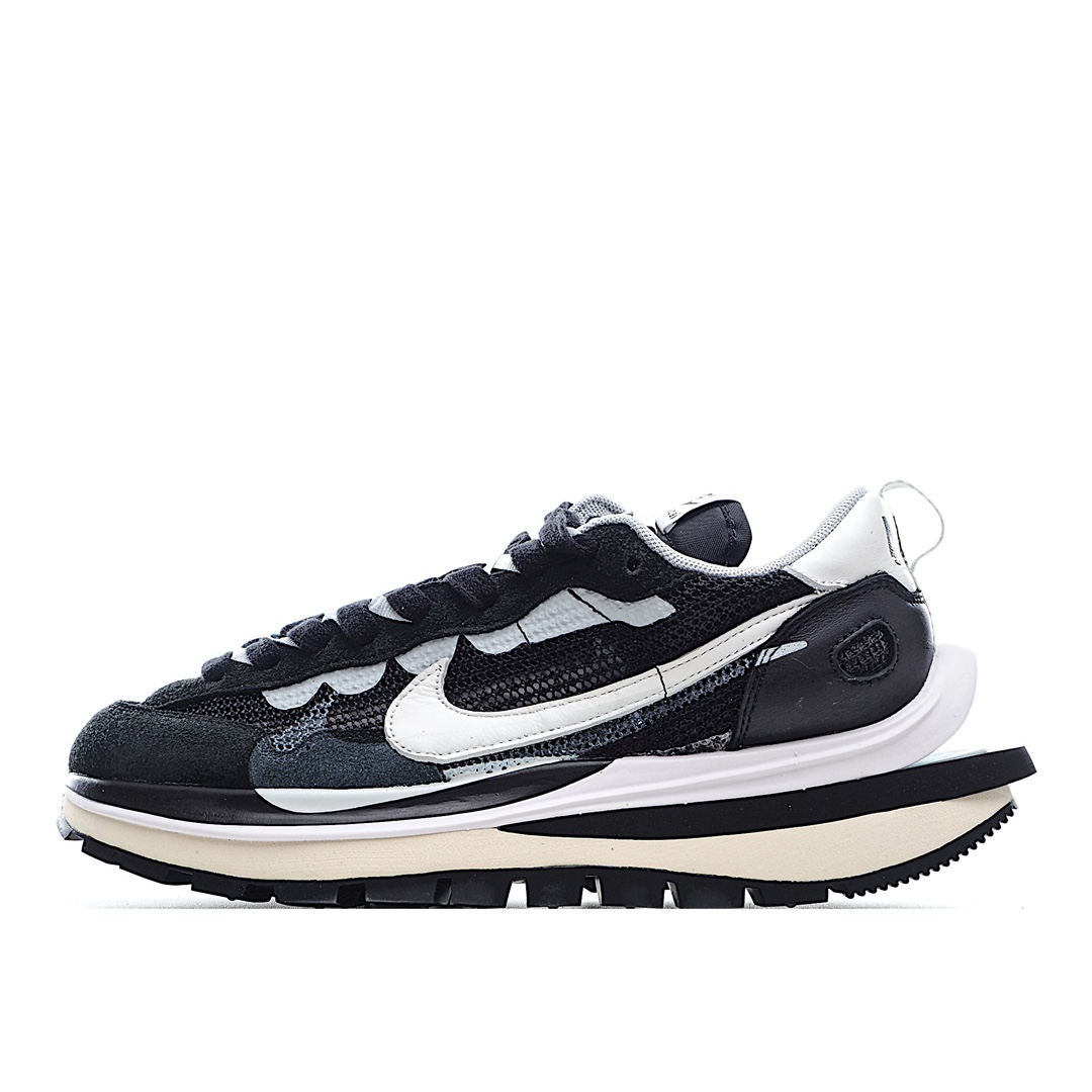 I0 Sacai x NK VaporWaffle 3.0 发售版 原厂配套梭织面 原厂织唛swoosh贝利头层甩纹皮料 鞋身长绒翻毛皮皮料Swoosh 原厂3D立体喷绘工艺目前市场唯一正确中底细节