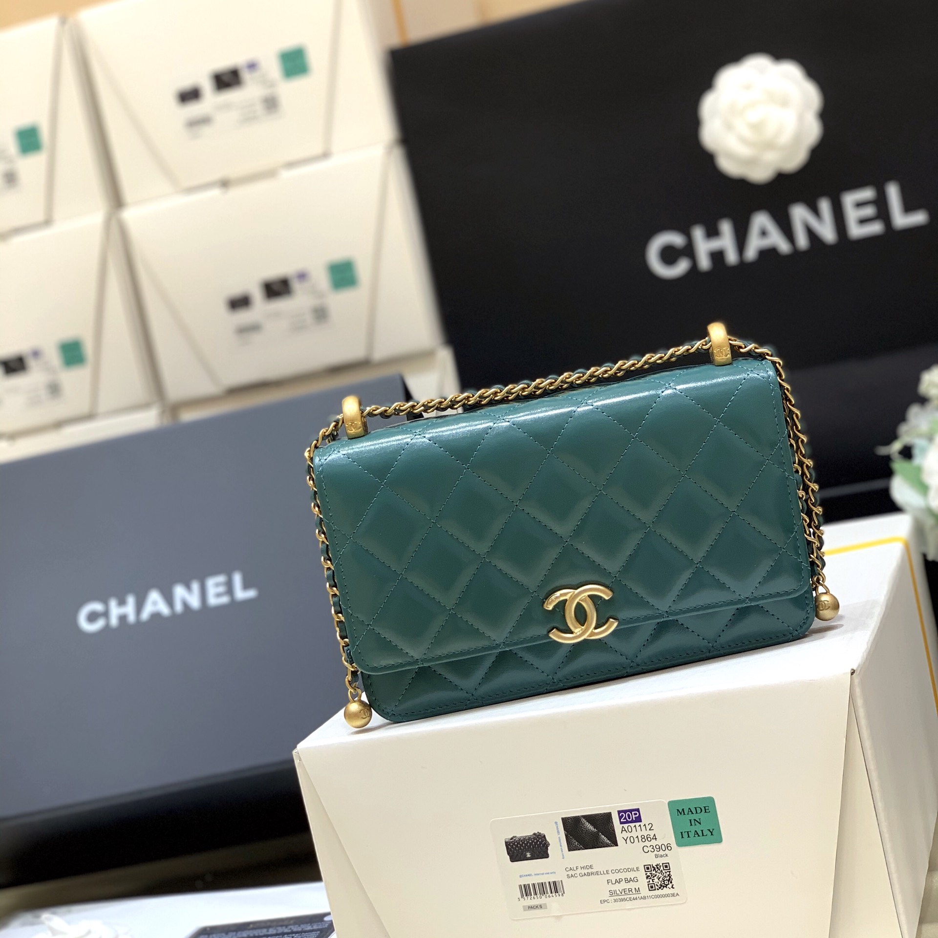 Chanel 2021早秋高级手工坊系列小金珠系列发财包 AP2289绿色