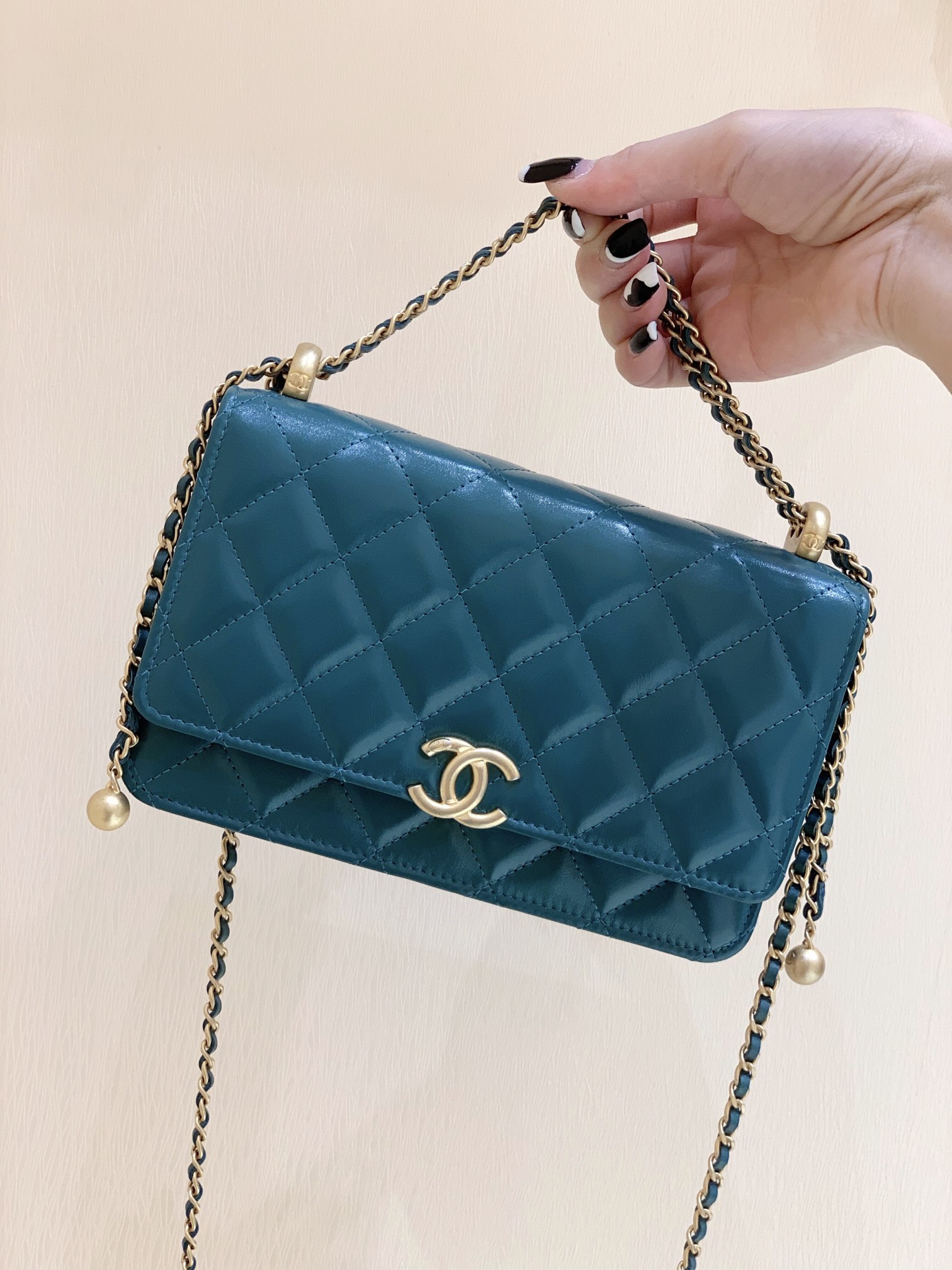 Chanel 2021早秋高级手工坊系列小金珠系列发财包 AP2289绿色