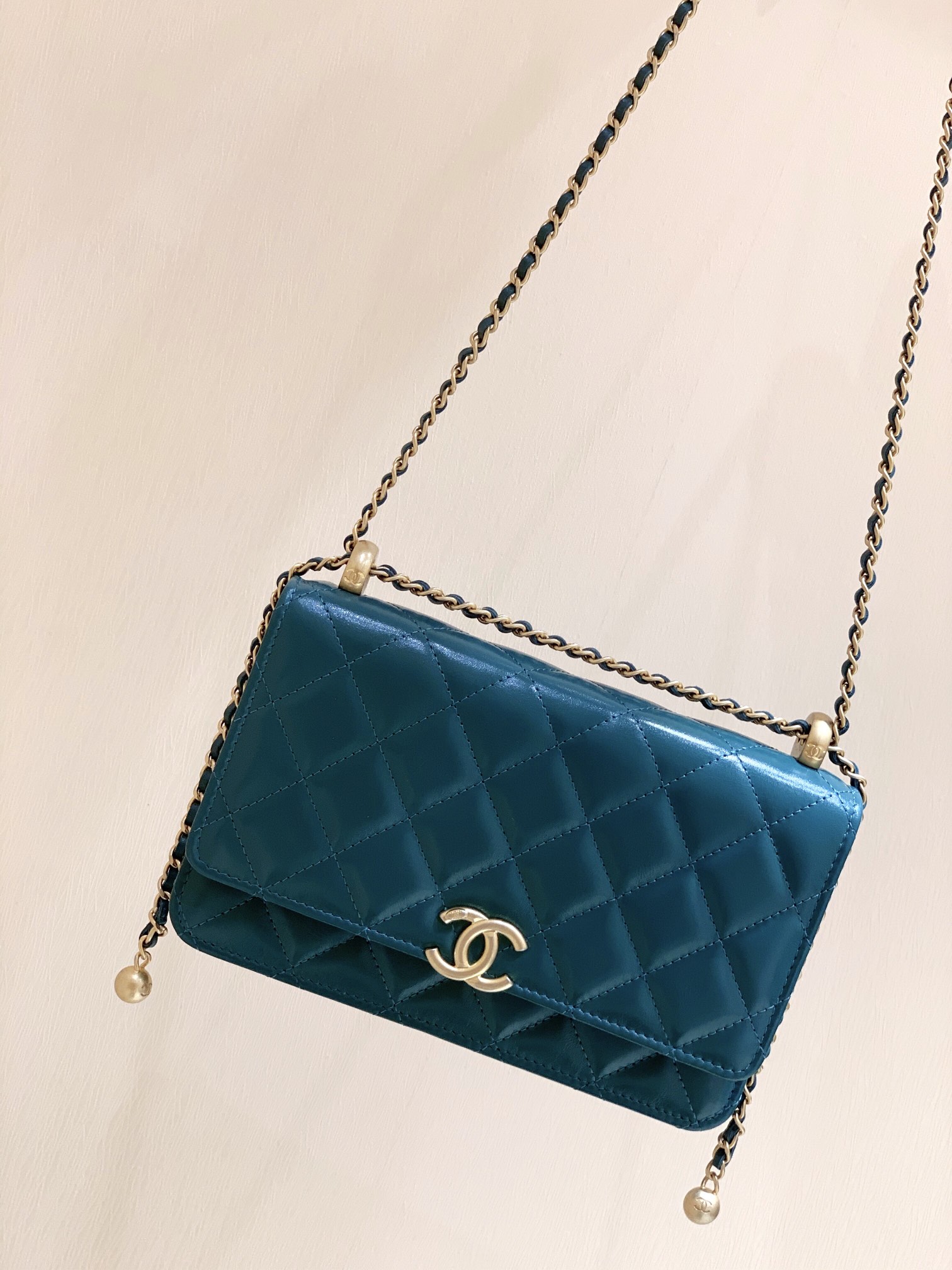 Chanel 2021早秋高级手工坊系列小金珠系列发财包 AP2289绿色