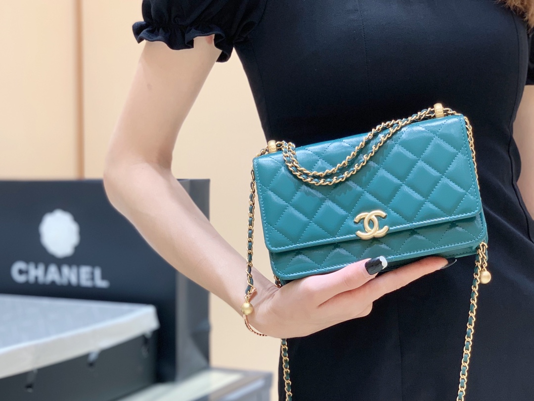 Chanel 2021早秋高级手工坊系列小金珠系列发财包 AP2289绿色