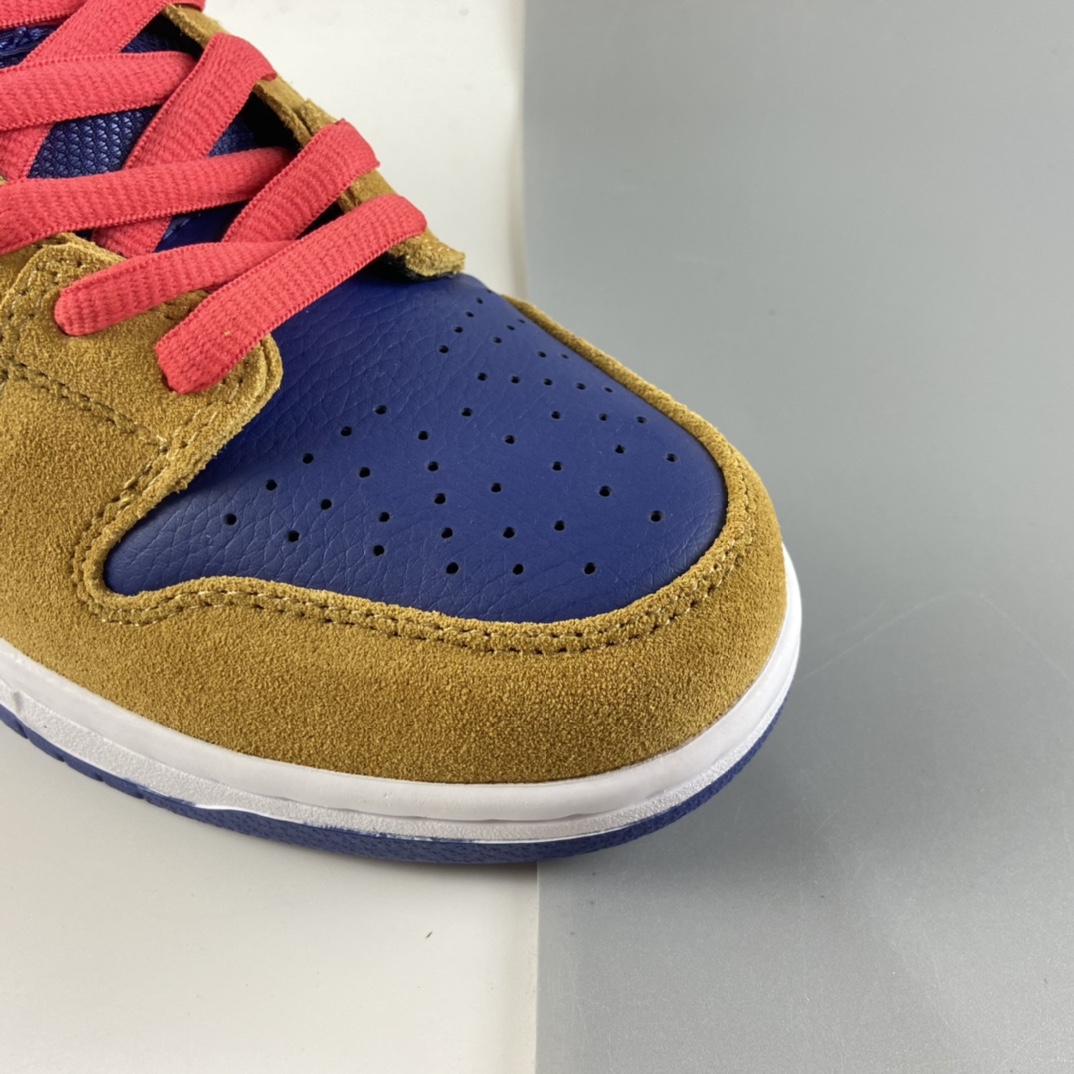 P300 Nike SB Dunk Low SB扣碎篮板深棕白黄配色时尚休闲板鞋 BQ6817-700