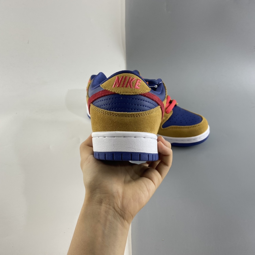 P300 Nike SB Dunk Low SB扣碎篮板深棕白黄配色时尚休闲板鞋 BQ6817-700