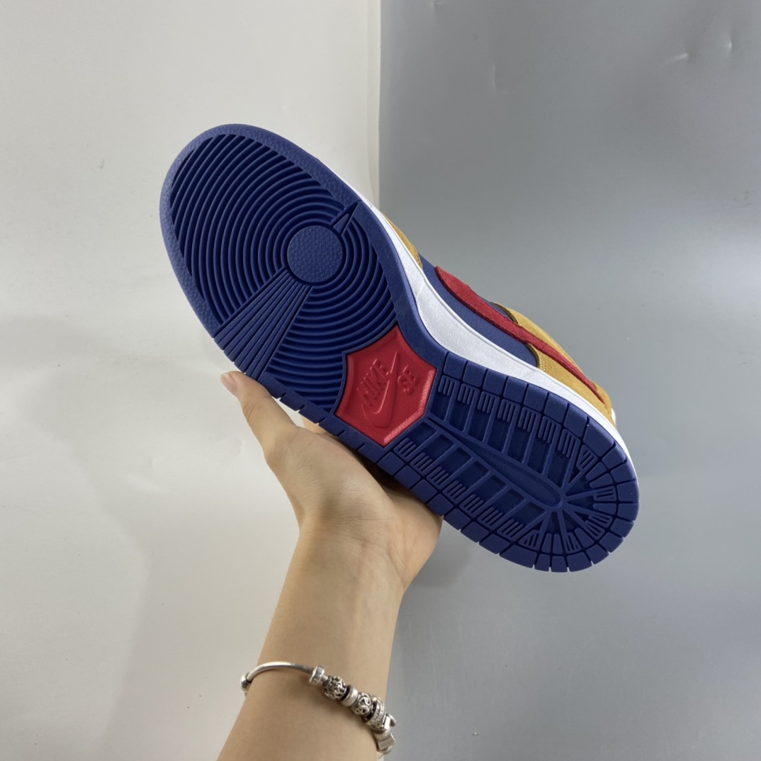 P300 Nike SB Dunk Low SB扣碎篮板深棕白黄配色时尚休闲板鞋 BQ6817-700