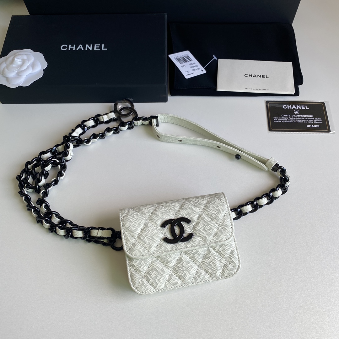 Chanel Store
 Belt Bags & Fanny Packs Black White Chains