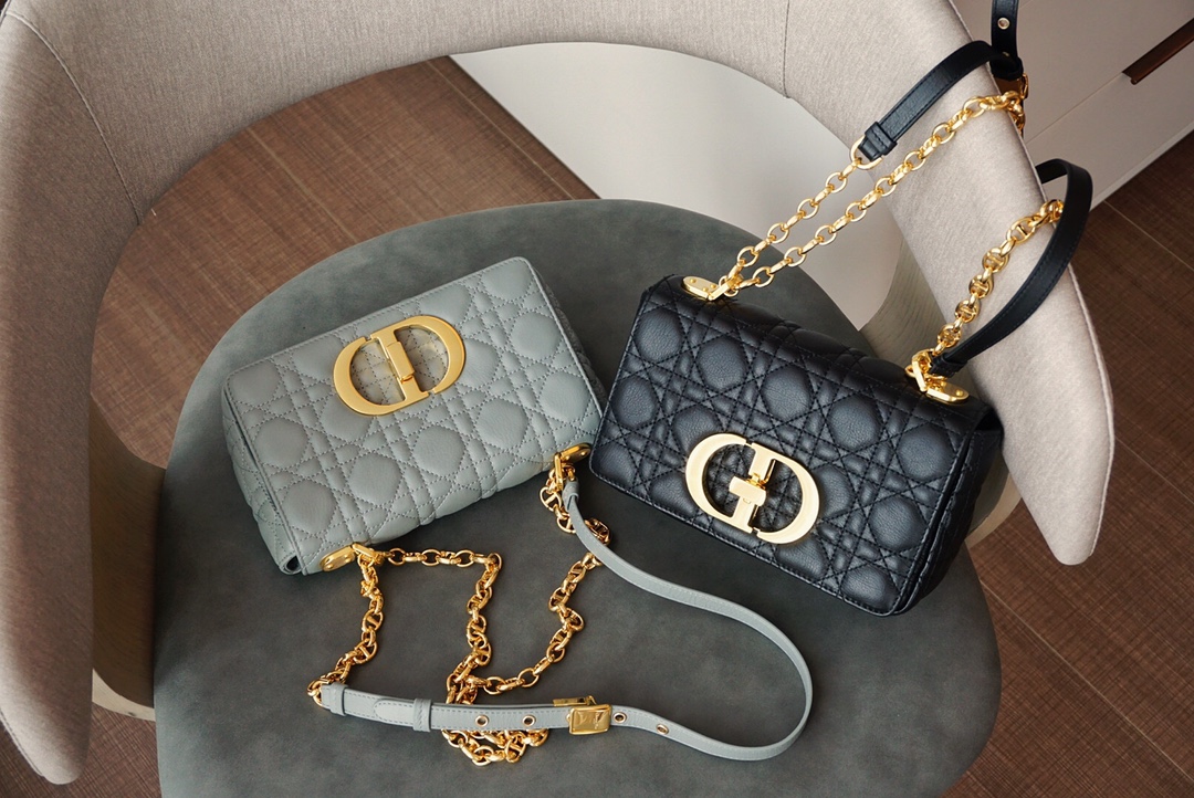 Dior Caro Bags Handbags Black Grey