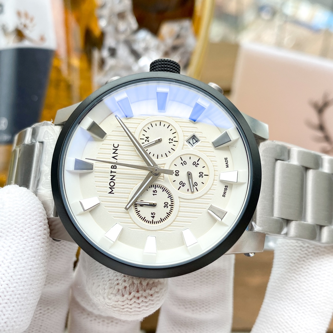 Montblanc Multifunctional Leather Shell Wristwatch with Steel Belt and Precise Design - 图片 6