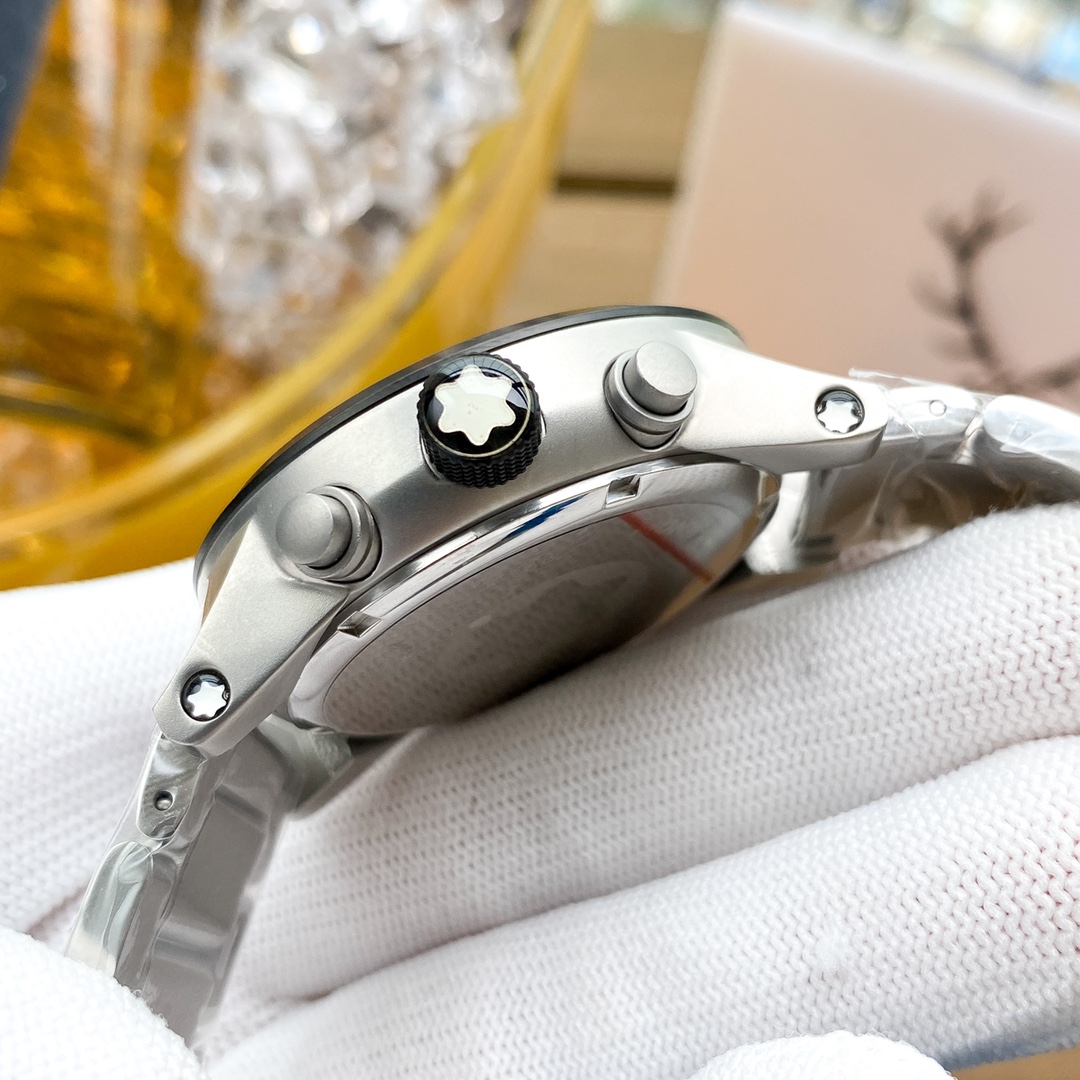 Montblanc Multifunctional Leather Shell Wristwatch with Steel Belt and Precise Design - 图片 8
