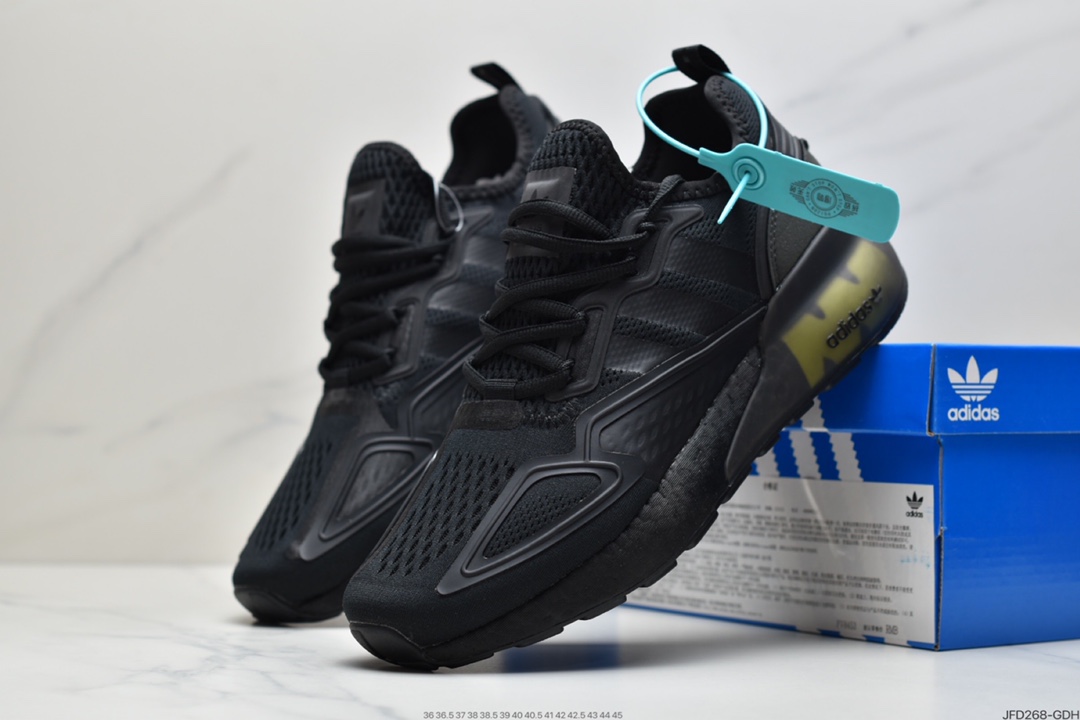 170 阿迪达斯Adidas Originals ZX 2K Boost 全新爆米花缓震休闲运动跑鞋CQ2768