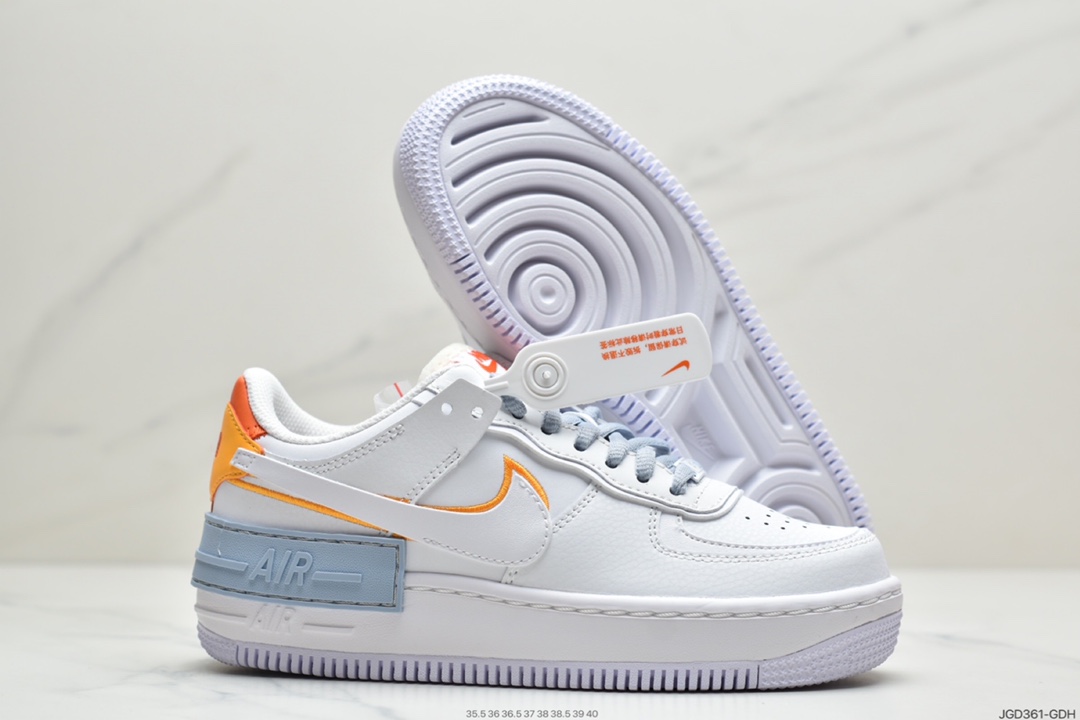 180 耐克Nike Air Force 1 Shadow 空军一号轻量增高低帮百搭板鞋 DC2199-100