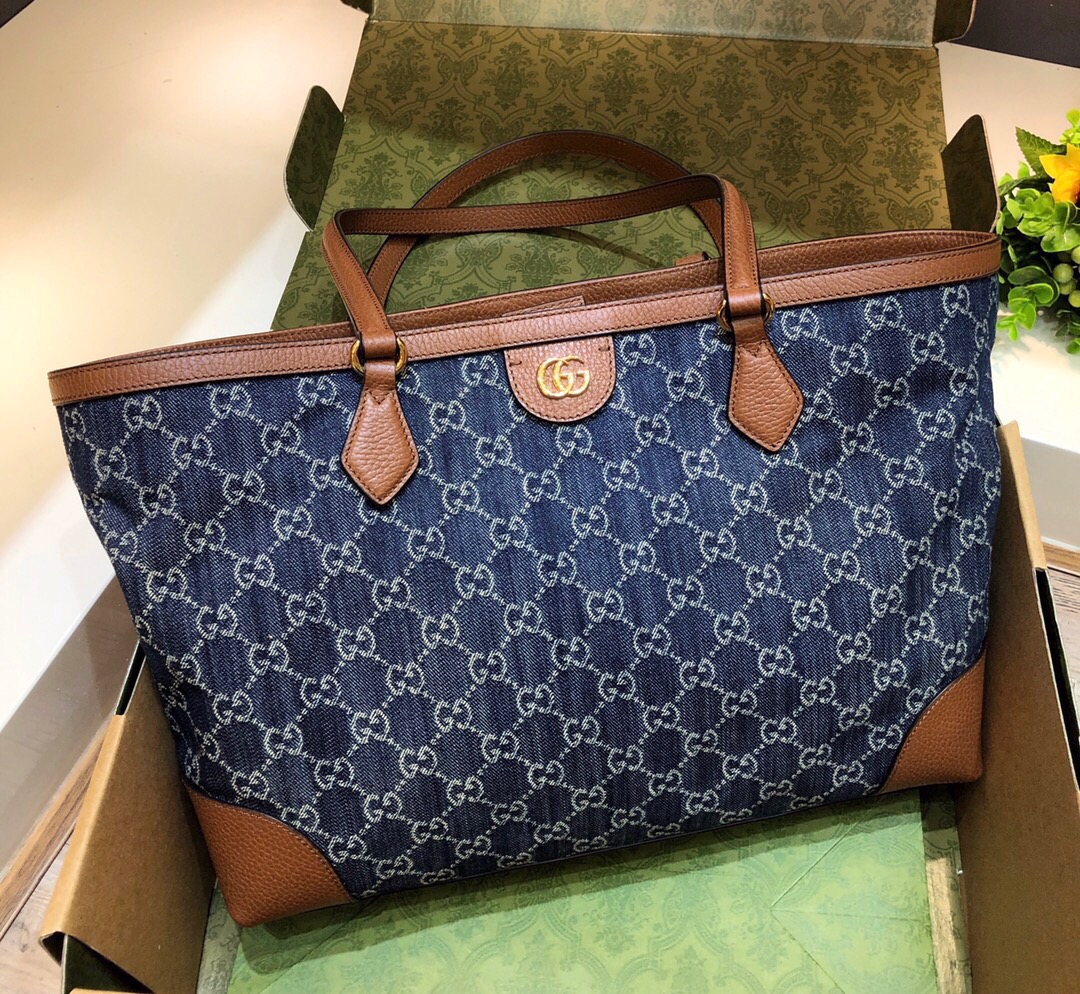 GUCCI 牛仔印花 托特包 購物袋
