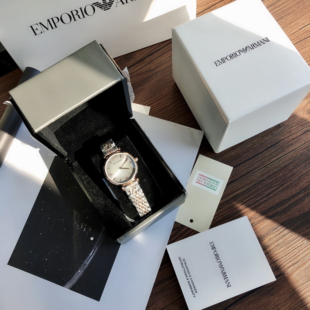 Armani Modelo AR1725 Caja: Acero inoxidable 316L Cristal de la caja: Vidrio templado mineral Movimiento: Movimiento de …