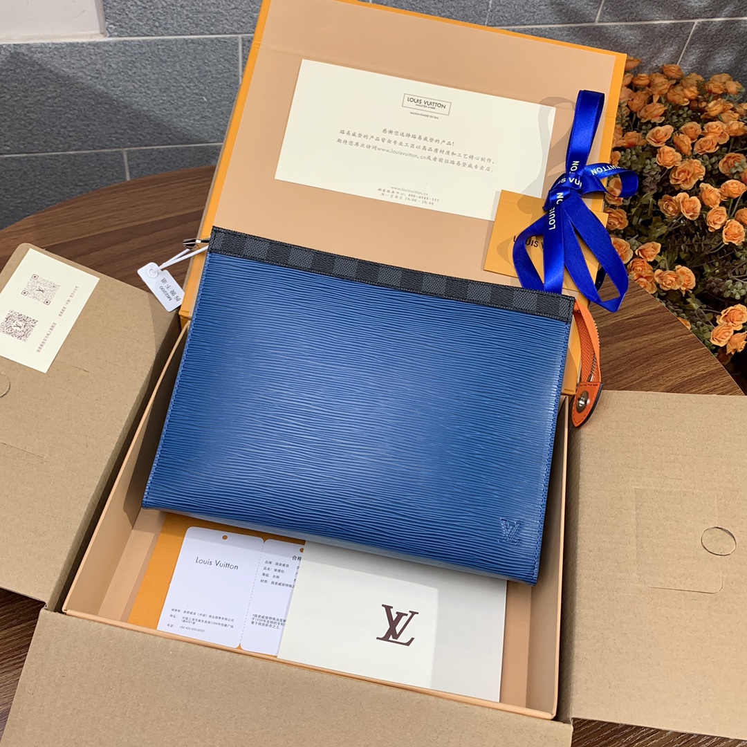 Louis Vuitton Buy Bags Handbags Blue Epi Canvas Pochette M62912