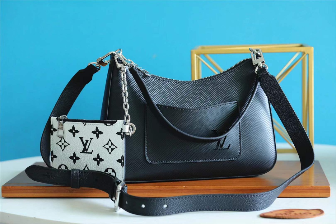 Louis Vuitton LV Marelle Bags Handbags Black Brown White Epi Canvas Chains M80689
