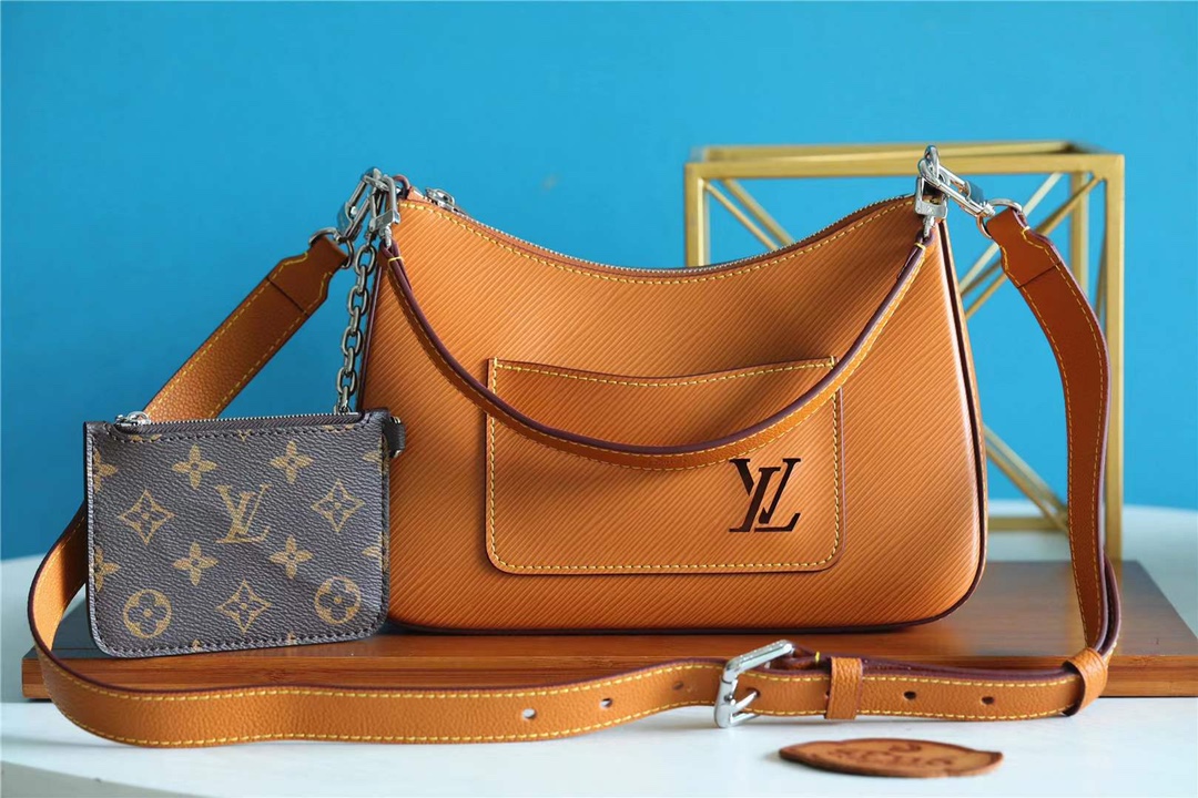 Louis Vuitton LV Marelle Bags Handbags Black Brown White Epi Canvas Chains m80791