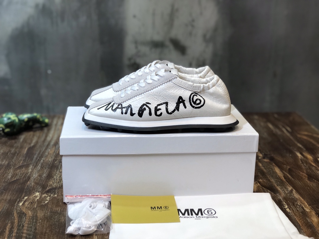 Maison Margiela Women's White Leather Replica Sneakers Fashion Shoes
