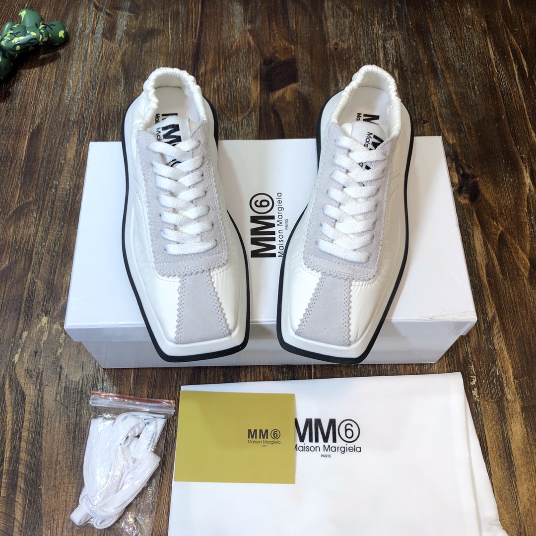 Maison Margiela White Leather and Suede Low-Top Sneakers - Size 35-40 4 i1623054661 5811 2