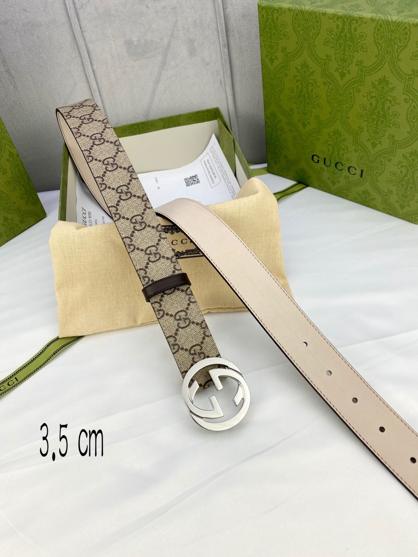 “Authentic Gucci Marmont Belt: 3.5cm Width, Modern Essence, Iconic GG Accessories” - 图片 4